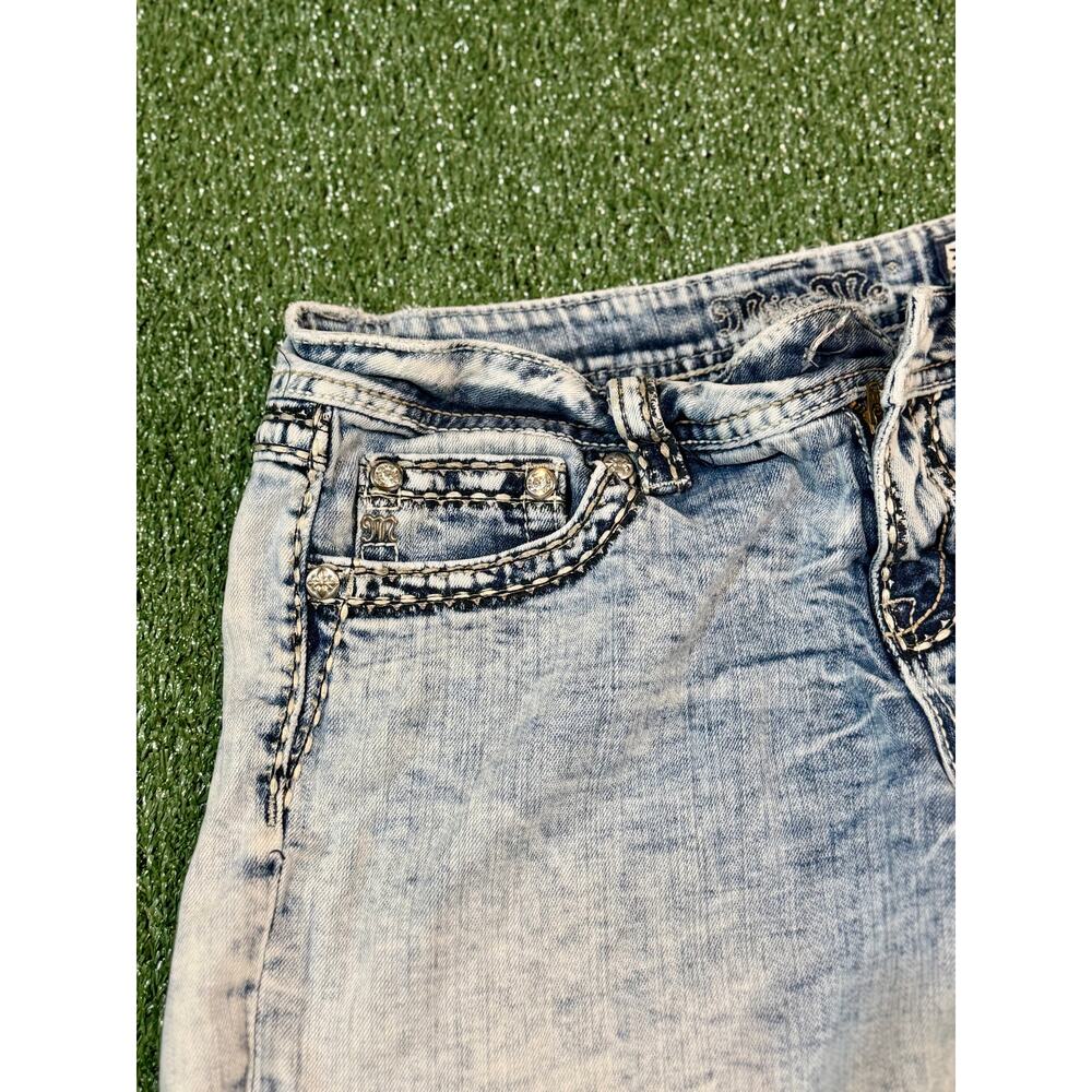 RETRO Y2K MISS ME CUTOFF BLUE DENIM SHORTS - Picture 3 of 8